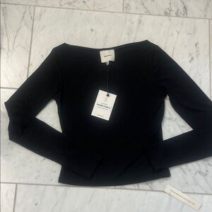 Reformation Classic Black Long Sleeve Top